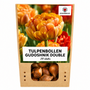 Tulpenzwiebeln Gudoshnik Double – 20 Stück | KH Bloembollen® | Gelbe, Orange & Rote Doppelblütige Tulpe – Pfingstrosenartig & Bunt – Für Garten oder Topf – Größe 11/12 – Frisch vom Züchter