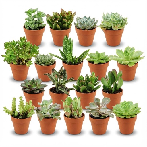 "Mini Sukkulenten Mix - 18 Stück - Ø 8,1 cm - Höhe: 5-10 cm - Terrakottatöpfe image"