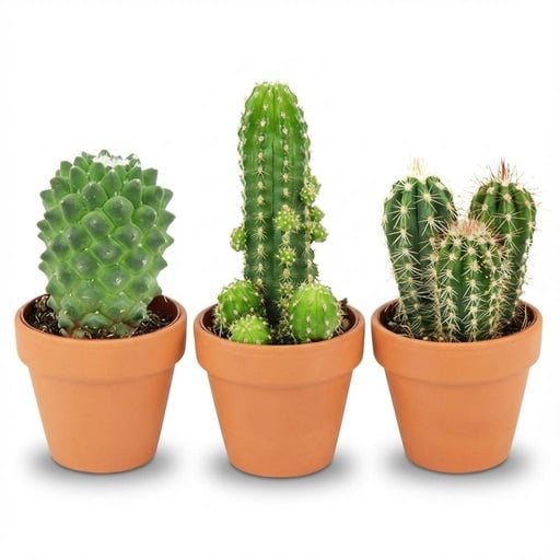"Mini Kakteen Mix - 3 Stück - Ø 8,1 cm - Höhe: 5-10 cm - Terrakottatöpfe image"