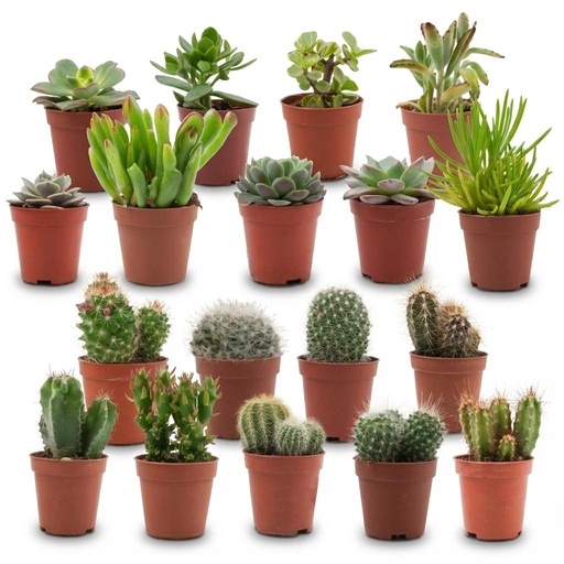 "Mini Kakteen & Sukkulenten Mix - 18 Stück - Ø 5,5 cm - Höhe: 5-10 cm image"