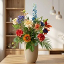 Kunstbloemen Boeket - Colorful Bloom Deluxe - Real Touch - 70 cm - 18 Stelen