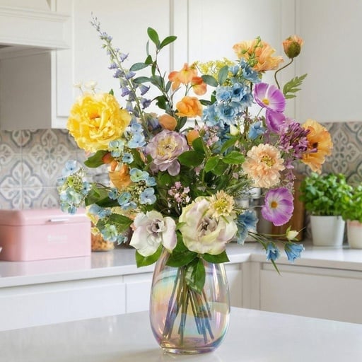 "Kunstblumenstrauß - Soft Spring Deluxe - Real Touch - 18 Stiele - ↑ 85 cm image"