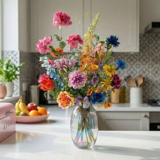 "Kunstblumenstrauß - Summer Garden Deluxe - Real Touch - 19 Stiele - ↑ 100 cm image"