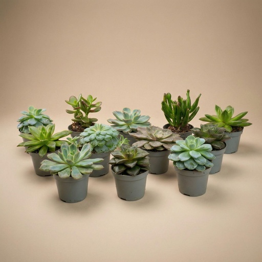 "Set mit 12 - Sukkulenten-Mix-Set - Verschiedene Sukkulenten in 6 cm Töpfen (8–12 cm hoch) image"
