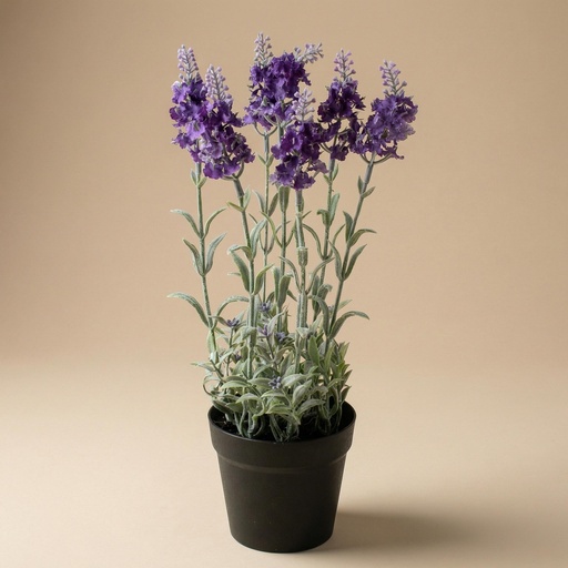 "1x Künstlicher Lavendel - violette Pflanze im Topf - Kunstpflanze - 28 cm image"
