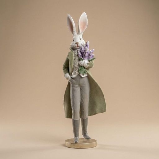 "Osterhase Figur - Hasen Gentleman mit Blumen - Höhe ca. 51 cm image"