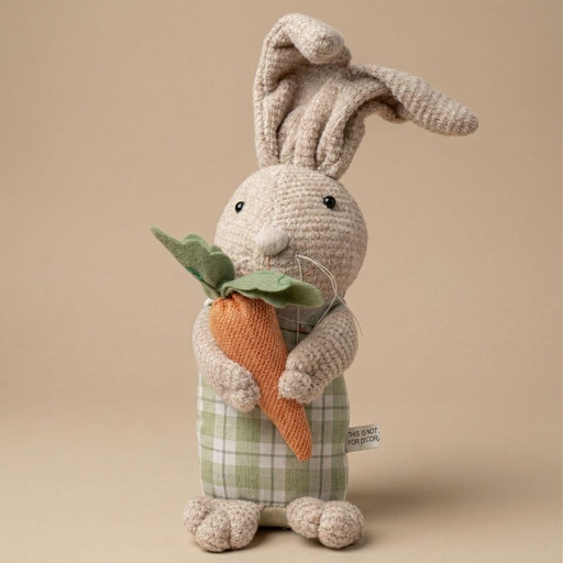 "Osterhase Dekoration - Beschwerter Plüschhase mit Karotte - ↑ 30 cm image"