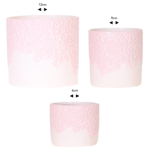 "Kolibri Company | Kombi‑Deal | Bloom Rosa Übertopf‑Set – 6 cm + 9 cm + 12 cm image"