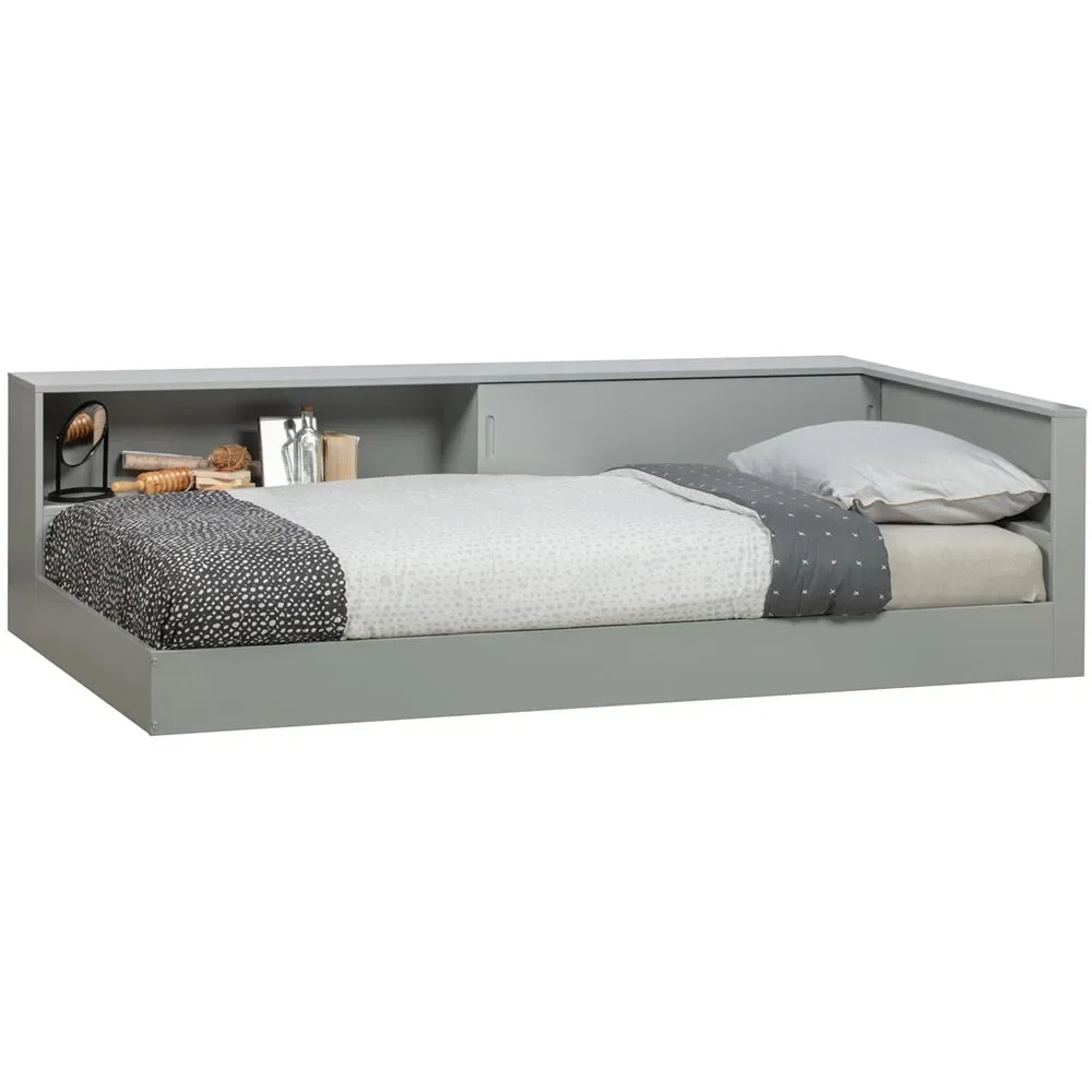 "Woood Kinderbett mit Ablage grau image"