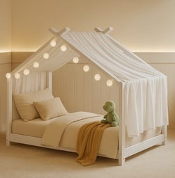 Alavya Home 3-teiliges Betthimmel-Set Moon fürs Kinderzimmer, 110x360 cm, Musselin