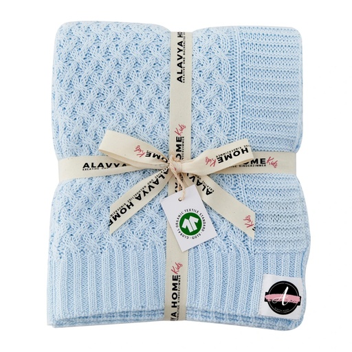 "Alavya Home Babydecke 75x100 cm GOTS Bio-Baumwolle - Blau image"
