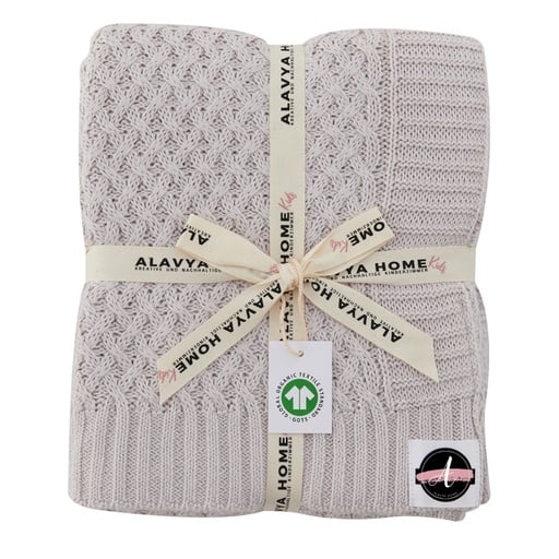 "Alavya Home Babydecke 75x100 cm GOTS Bio-Baumwolle - Grau image"