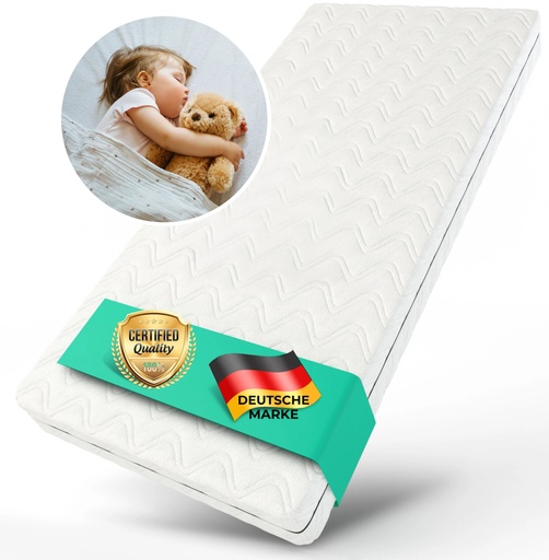 "Alavya Home Babymatratze 70 x 140 cm COZY Optional mit Bettlaken Kaltschaummatratze 140x70 Weiß - ohne Spannbettlaken image"