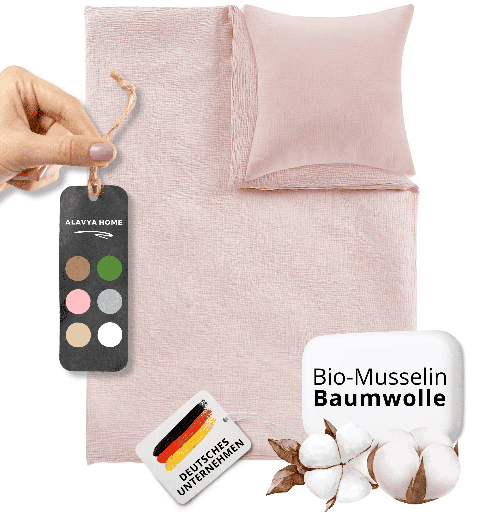 "Alavya Home Kinderbettwäsche 135x100 cm Baumwolle - 2er-Set, Pink image"