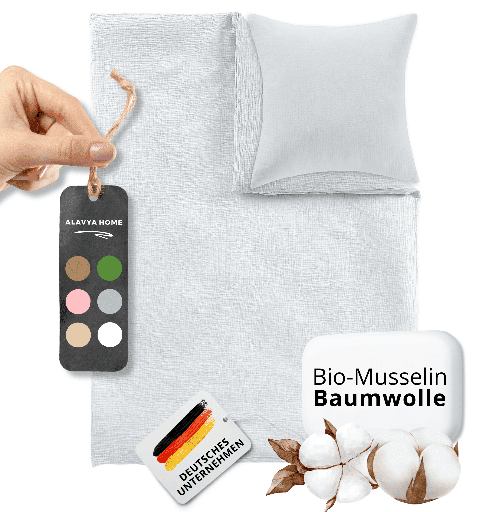 "Alavya Home Kinderbettwäsche 135x200 cm Baumwolle - 2er-Set, Weiß image"
