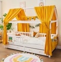 Alavya Home Deko-Set Musselin 125x350 cm Bio-Musselin Baumwolle - Senfgelb
