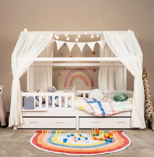 "Alavya Home Dekoset aus 100% Bio-Musselin Baumwolle | GOTS zertifiziert | 125x350cm Weiß image"
