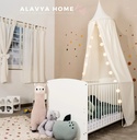 Alavya Home Baldachin Betthimmel 250x50 cm Bio-Musselin Baumwolle - Creme