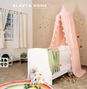 Alavya Home Baldachin Betthimmel 250x50 cm Bio-Musselin Baumwolle - Rosa