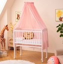 Alavya Home Babybett Betthimmel mit Himmelstange 150x240 cm Bio-Baumwolle - Rosa