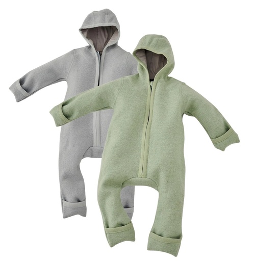 "Alavya Home Walkoverall Bio-Schurwolle - Khaki und Grau - 2er Set 62/68 image"