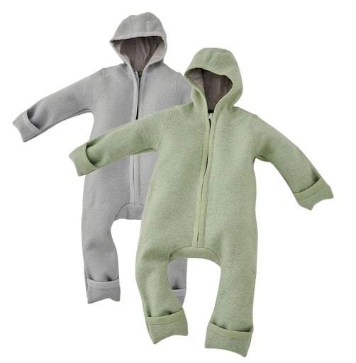"Alavya Home Walkoverall 98/104 Bio-Schurwolle - 2er-Set, Khaki und Grau image"