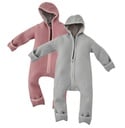 Alavya Home Walkoverall 86/92 Bio-Schurwolle - 2er-Set, Rosa + Grau