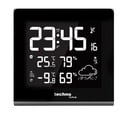 WS9065 Wetterstation mit Funkuhr, Innen- u. Außentemperatur, Luftfeuchte, Wettervorhersage, Außensender, LED Farbdisplay, Netzteil, unterschiedliche Farbmodi und USB-Ladefunktion