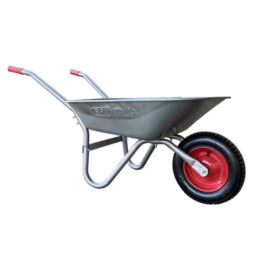 "85L Schubkarre, verzinkte Stahlmulde, 350 mm Luftrad, leichte 12 kg Garten- und Baustellenschubkarre für image"
