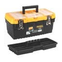 16,2L Werkzeugkoffer mit herausnehmbarer Ablage und 3 Deckelorganizern, Polypropylen-Werkzeugkoffer mit Metallverschlüssen und klappbarem Griff, t