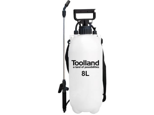 "Drucksprüher, verstellbare Düse, Füllstandsanzeige, Gurt, 8 Liter, Pumpensystem, weiß/schwarz image"