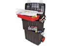 Rollbarer Werkzeugkasten 85,8 l mit herausnehmbarer Ablage und Organizer-Box, Teleskopgriff, Metallverschlüssen und Rädern, großer mobiler Werkzeugkoffer