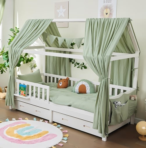"Alavya Home Hausbett CLOUD mit Schublade 90x200 cm - Buche image"