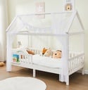 Alavya Home Hausbett CLOUD 90 x 200 cm Komplett-Set – Polyester Dekoset Weiß + Kindermatratze COZY 90 x 200 cm (Kaltschaum)