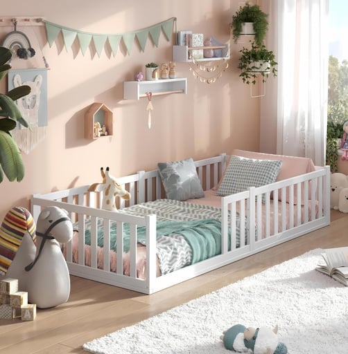 "Alavya Home Bodenbett TITAN 80x160 Komplett-Set – Kindermatratze COZY 80 x 160 cm (Kaltschaum) image"