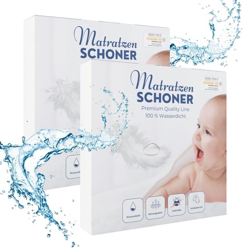 "Alavya Home Wasserdichter Matratzenschoner 60x120 cm - 2er-Set image"