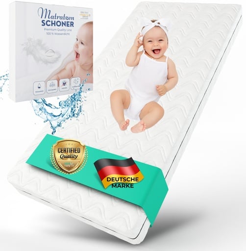 "Alavya Home Kindermatratze COZY inkl. Schoner 60x120 cm Kaltschaum - Weiß image"