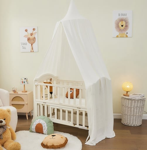"Alavya Home Baldachin BIO-Musselin-Baumwolle | 250 x 50 cm | Weiß image"