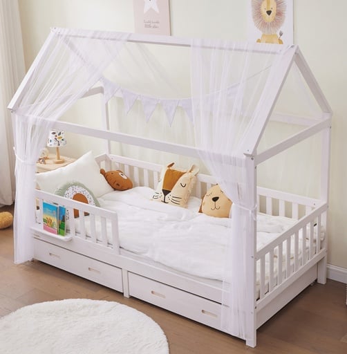 "Alavya Home Hausbett Deko-Set 150x350 cm Polyester / Bio-Baumwolle - 2er-Set, Weiß image"