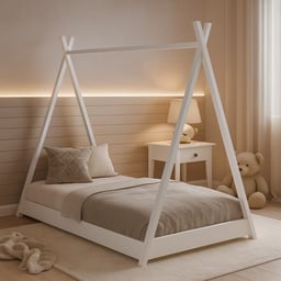 TIPI LUNA Kinderbett Alavya Home 70x140 cm Buche - weiß