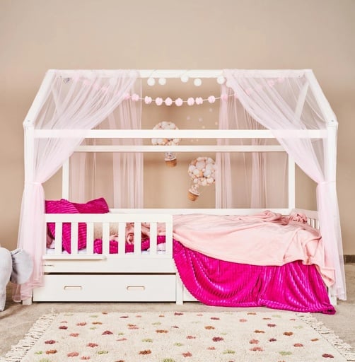 "Alavya Home Deko-Set XL 150x340 cm Musselin Bio-Baumwolle - 3er-Set, Rosa image"