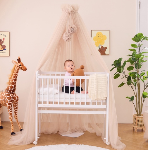 "Alavya Home Betthimmel mit Pompons Baumwolle - Beige image"