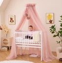 Alavya Home Betthimmel aus Tüll mit Pompons - Beige