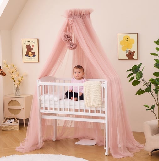 "Alavya Home Betthimmel mit Pompons Baumwolle - Beige image"