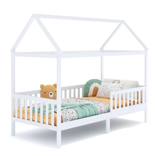 "Alavya Home Hausbett CLOUD 90x200 cm Buche - ohne Schublade, Weiß image"
