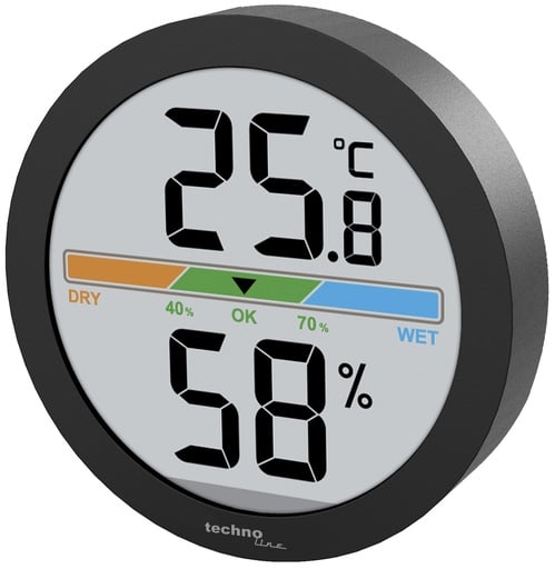 "WS9418 Thermo-Hygrometer Digital, Temperatur- und Luftfeuchtigkeitsmesser, Raumklima Monitor mit Komfortanzeige, Min/Max Speicher, Tischgerät & Wandmontage image"
