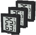 WS9425 Thermo-Hygrometer 3er Set schwarz – Digitales Thermometer & Hygrometer für Innenräume, Temperatur- und Luftfeuchtigkeitsmesser, MIN/MAX, Komfortanzeige, Magnet & Wandhalterung