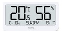 WS9455 Thermo-Hygrometer mit mit extrem scharfen Display ohne Verschwimmen der LCD Anzeige, selbst wenn der Winkel ungünstig ist, Innenthermometer & Hygrometer, Temperatur- und Luftfeuchtigkeitsanzeige, Max/Min-Werte, Kalender, großes LCD-Display, weiß