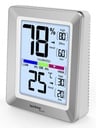 WS9460 Raumklimastation mit moderne Front, farbige Anzeige, Touchsensor für Beleuchtung, silber - weiß