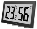 WS9465 Bürothermometer, Thermometer - Hygrometer, Temperatur- und Luftfeuchteüberwachung, sehr gut ablesbares Display, schwarz, mit etra großer Anziege für Büro, Hotel, Foyer, Zuhause